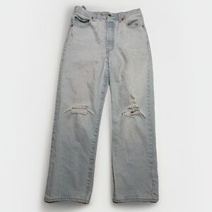 levi strauss & co, ribcage straight ankle, denim‎ jeans, women's large #1400